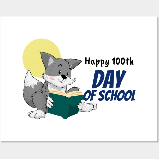 Fox 100  day of school Wall Art by Beyond TShirt